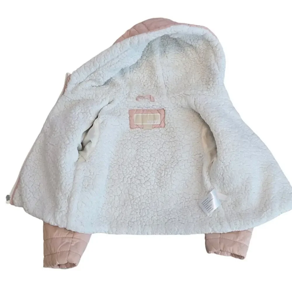 Michael Kors Toddlers GIRLS Pink Puffer Fleece Lined Hooded Jacket 4T - Picture 3 of 7